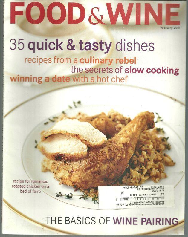 Food and Wine Magazine February 2001 Joy of Slow Cooking and Whistler Mountain