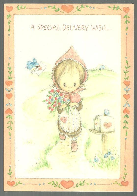 Vintage Betsey Clark Hallmark Valentine With Little Girl A Special Delivery Wish