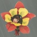 Vintage Flower Shaped Valentine Card with Flower Lady Be My Valentine