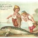 Victorian Trade Card for Goff Hazard Fish and Game Providence, RI with Girl and Boy