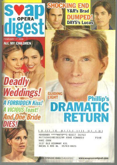 Soap Opera Digest Magazine February 17, 2009 Phillip's Dramatic Return to GL