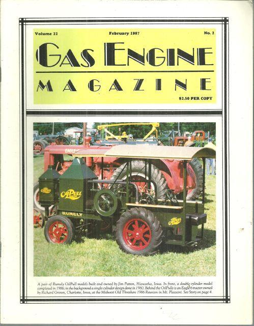Gas Engine Magazine February 1987 Rumley OilPull Models on Cover