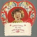 Victorian Fold Out Valentine with Tissue Honeycomb Little Boy Loving Greetings