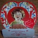 Victorian Fold Out Valentine with Tissue Honeycomb Little Boy Loving Greetings