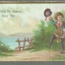 Victorian Card for This Happy Day Commence a Happy Year with Dancing Little Boy