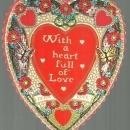 Vintage Heart Shaped Valentine Card with Butterflies A Heart Full of Love