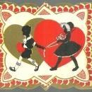 Vintage Valentine Card with Boy and Girl Silhouette To My Valentine