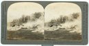 Armored Tank Making its Way Through Smoke Stereoview