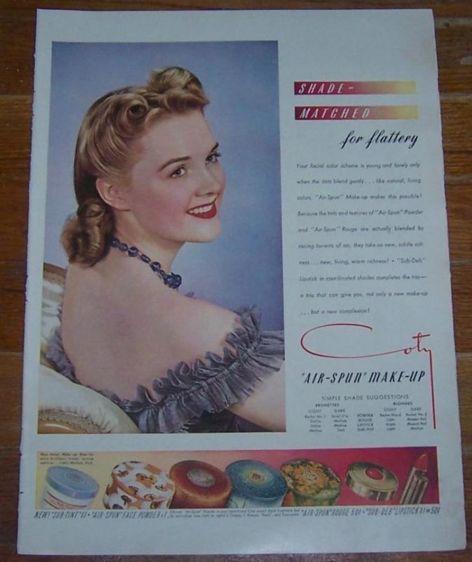 Vintage World War II 1941 Air-Spun Make-Up Life Magazine Color Advertisement