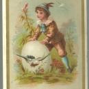 Victorian Trade Card For Ed. Gagne Artist, Boston Our Best Wishes for Thy Easter
