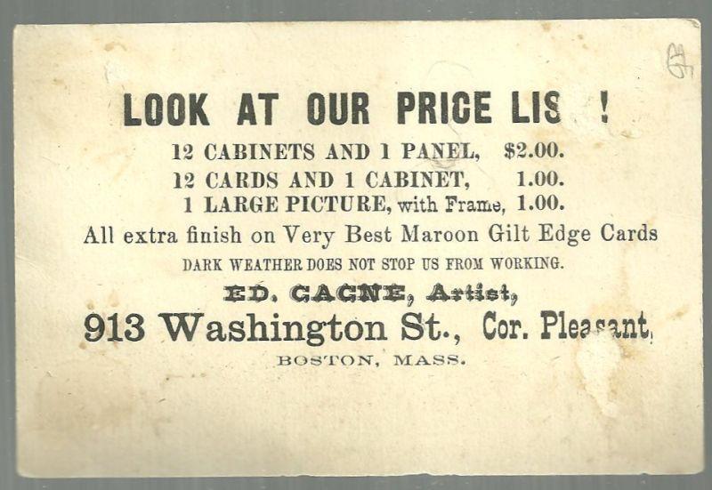 Victorian Trade Card For Ed. Gagne Artist, Boston Our Best Wishes for Thy Easter