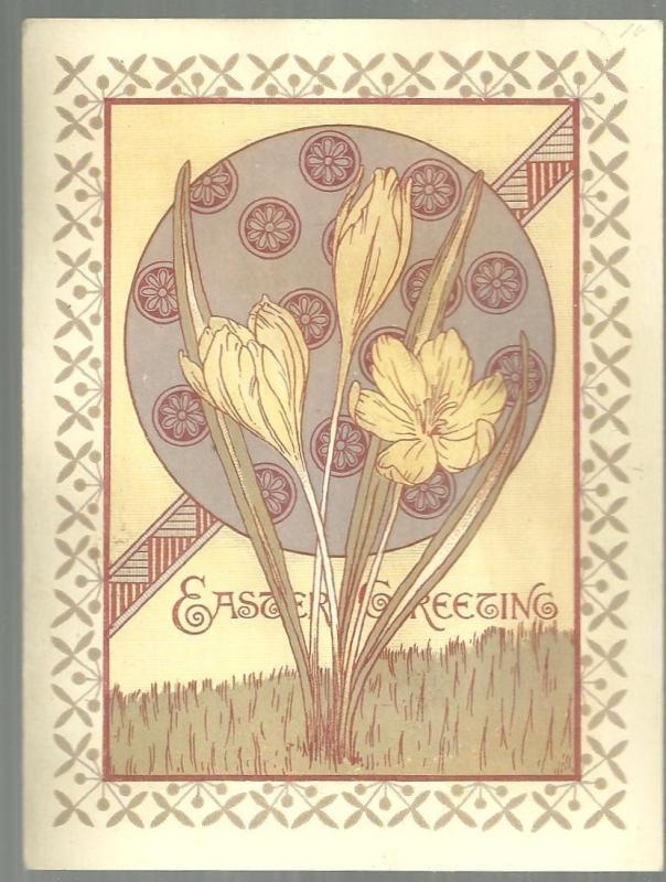 Victorian Easter Card Daisies in Shape of Egg May Love and Peace Reign at Easter