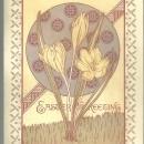 Victorian Easter Card Daisies in Shape of Egg May Love and Peace Reign at Easter