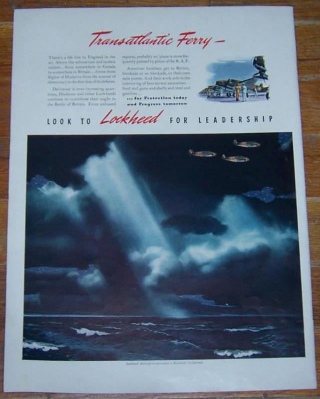 1941 Lockheed Aircraft Corporation Life Magazine Color Advertisement