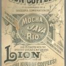 Victorian Trade Card For Lion Coffee Easter Greeting with Birds and Lilies