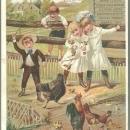 Victorian Trade Card for Dr. Hand's Remedies for Children w/Children w/Chickens