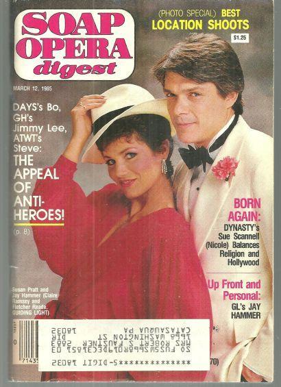 Soap Opera Digest Magazine March 12, 1985 Susan Pratt and Jay Hammer From GL