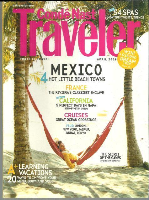 Conde Nast Traveler Magazine April 2008 Oaxaca's Zicatela Beach on the Cover