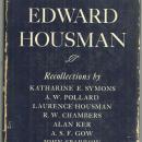 Alfred Edward Housman Recollections by Katherine Symons 1937 1st edition w/DJ