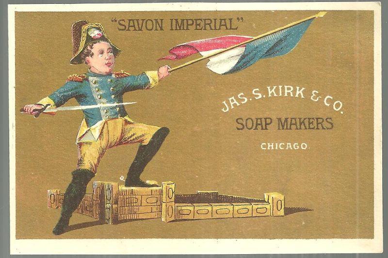 Victorian Trade Card For Jas. S. Kirk Soap Makers, Chicago Savon Imperial