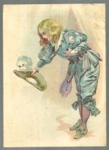 Victorian Trade Card for Ludwig Pianos with Courtly Gentleman Bowing on Front