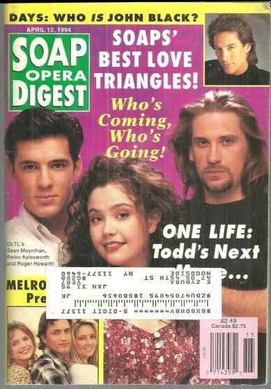 Soap Opera Digest Magazine April 12, 1994 One Life to Live on the Cover