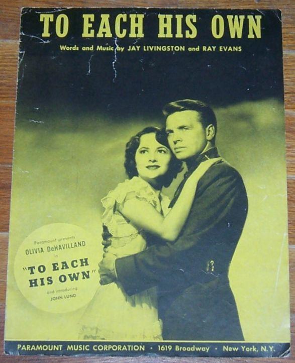 To Each His Own Starring Olivia DeHavilland and Introducing John Lund 1946 Music