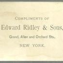Victorian Trade Card for Edward Ridley with Lovely Lady Writing a Letter