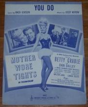 You Do From Mother Wore Tights Starring Betty Grable 1947 Sheet Music