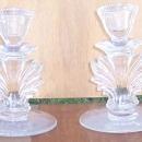 Vintage Pair of Fostoria Corsage Etched Candlesticks
