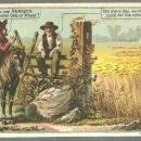 Victorian Trade Card For Hornby's Steamed Cooked Oats with Two Farmers in Field