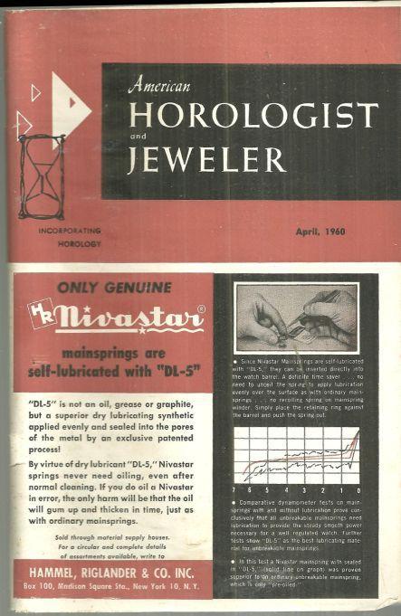 American Horologist and Jeweler Magazine April 1960 Vernier Principle/ Pearls