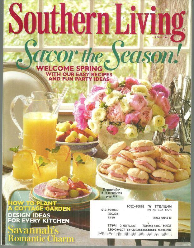 Southern Living Magazine April 2011 Savor the Season on the Cover/Savannah