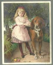 Victorian Trade Card for Dr. D. Jayne's Tonic Vermifuge with Girl and Her Dog