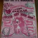 They Say It's Wonderful Ethel Merman in Annie Get Her Gun 1946 Sheet Music