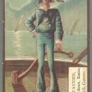 Victorian Trade Card for Rice's Tavern, Boston With Sailor and Ship