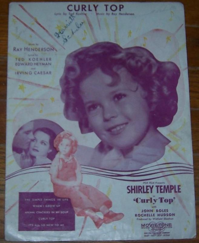 Curly Top As Sung by John Boles in Curly Top Starring Shirley Temple 1935 Music