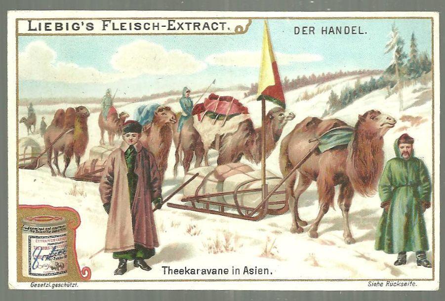 Victorian Trade Card for Liebig Company's Fleisch-Extract with Camel Caravan