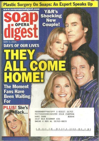 Soap Opera Digest Magazine May 3, 2005 Days of Our Lives They All Come Home