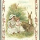 Victorian Trade Card for Weaver Organ and Piano Co with Children and Rabbit