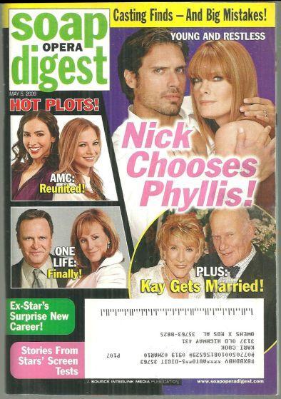 Soap Opera Digest Magazine May 5, 2009 Young and Restless Nick Chooses Phyllis