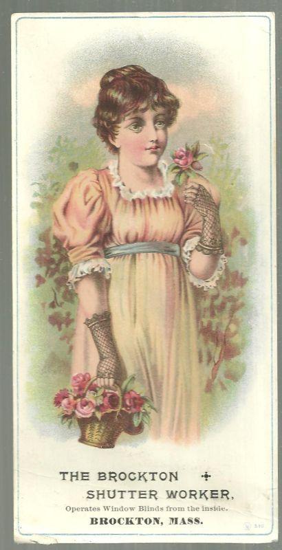 Victorian Card for The Brockton Shutter Worker with Lovely Lady