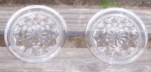 Pair of Vintage American Fostoria Clear Glass Coasters