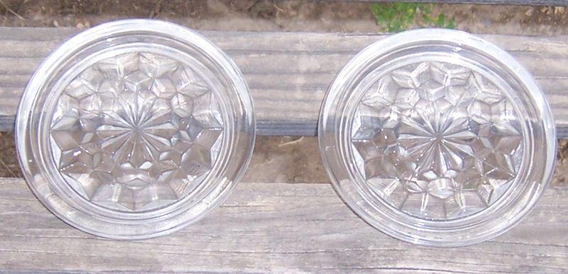 Pair of Vintage American Fostoria Clear Glass Coasters
