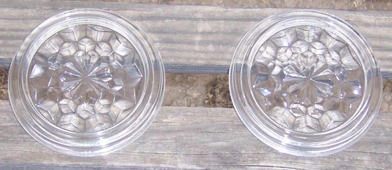 Pair of Vintage American Fostoria Clear Glass Coasters
