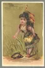 Victorian Trade Card for Price and Knickerbocker Seedsmen with Lovely Gypsy Girl