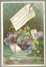 Victorian Trade Card for Acme Soap with Flower Boat and Poem