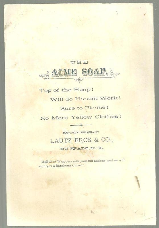 Victorian Trade Card for Acme Soap with Flower Boat and Poem