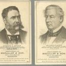 Lot of Two Victorian Trade Cards for Macullar and Son with US Presidents