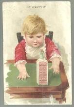 Victorian Trade Card for Scott's Emulsion With Baby He Wants It